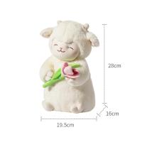 Muñeco De Peluche Kawaii Con Tulipán Y Oveja Blanca Suave Regalo Cute Para Cumpleaños Niños Juguetes De Peluche Educativos - details 1