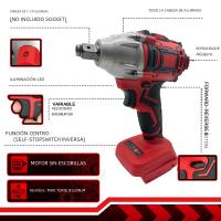 Llave De Impacto Eléctrica Sin Cable 520N.M 1/2 Pulgada Destornillador Para Batería Makita 18V Herramienta De Potencia Para DIY En El Hogar - details 0