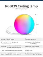 Lámpara de techo rgbcw a Todo Color Ajuste de color inteligente RF control remoto dormitorio Redondo lámpara de techo led - details 0