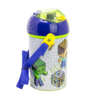 Botella Cantimplora de agua infantil Minecraft 450ml| Cantimplora para niños con correa - details 1