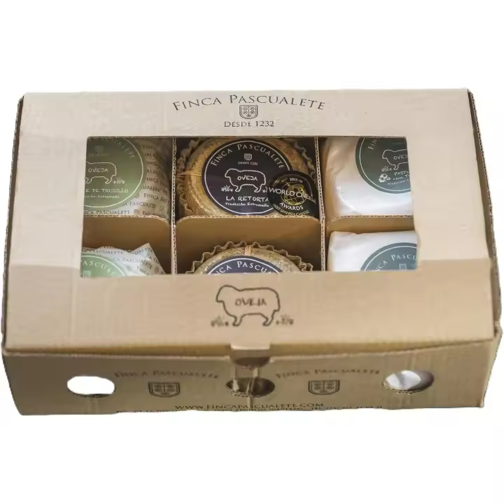 Pack 6 Mini Quesos Finca Pascualete – Retorta x2 – Cumbre de Trujillo x2 – Pastura con Trufa x2 – Quesos de Oveja Artesanos Extremeños – Para Regalar o Capricho Gourmet – CORAZON EXTREMEÑO - 1