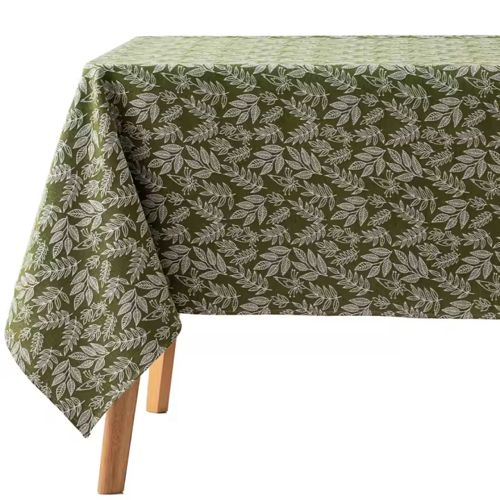 GAMUSI - Mantel antimanchas rectangular jacquard, impermeable, tacto tela, caída natural, algodón combinado diseño floral JALI - 1