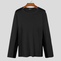 Camiseta De Hombre Con Parches De Malla Manga Larga Estilo Casual Streetwear Translúcida Suéter De Moda INCERUN - details 10