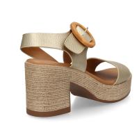 PuntoSalao Sandalias doradas de plataforma y tacón en yute para mujer VR5-1610 - details 2