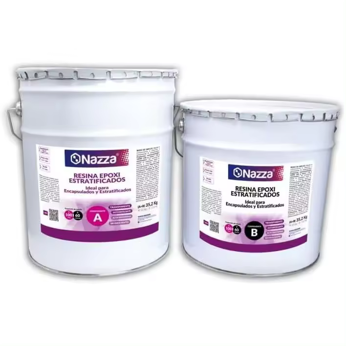 Resina Epoxi para Estratificados y Reparaciones Nazza (A+B) - Usable como Resina Epoxi para Madera, para Fibra de Vidrio O Carbono, por su Elevada Viscosidad, Adhesión y Resistencia Química - 1