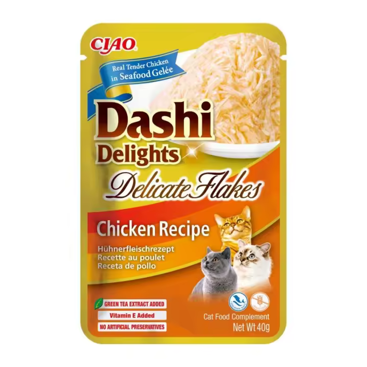 Inaba Churu Dashi Delights Delicate Flakes Pollo (12 unidades x 40 gr) - 1