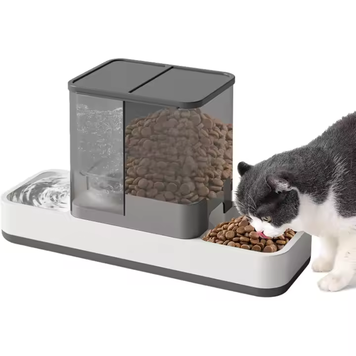Comedero y Bebe Automático para mascotas 2 en 1 Para Gatos - 1