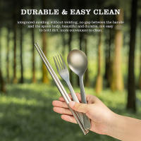 Set De Cutlería Ultraligera De Titanio Boundless Voyage 3PCS Incluye Cuchillo Tenedor Y Cuchara Para Camping Viajes Y Expediciones - details 4