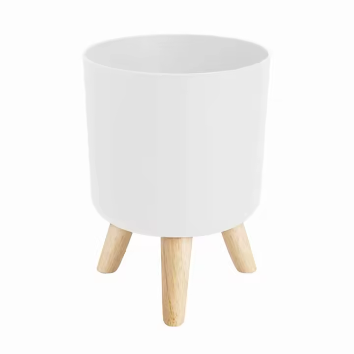 Macetas modernas con patas de madera, soporte para dormitorio, sala de estar, suelo de pie, maceta, maceteros de jardín para el hogar -B - 1