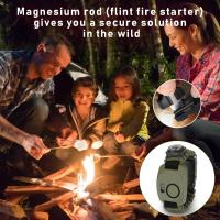 Brújula termómetro silbato Cuchillo Luz LED para Exteriores, Exploradores Pulsera de supervivencia al Aire Libre para Umbrellas y Mujeres, Kit de pulsera Militar with Pedernal - details 1