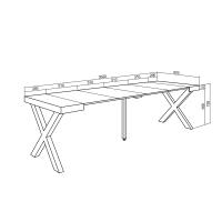 Skraut Home - Mesa Consola Extensible - Mesa Auxiliar - Tapa - 58/262x90x73cm - Práctica y Versátil - Estilo Moderno - Fácil Montaje - details 2