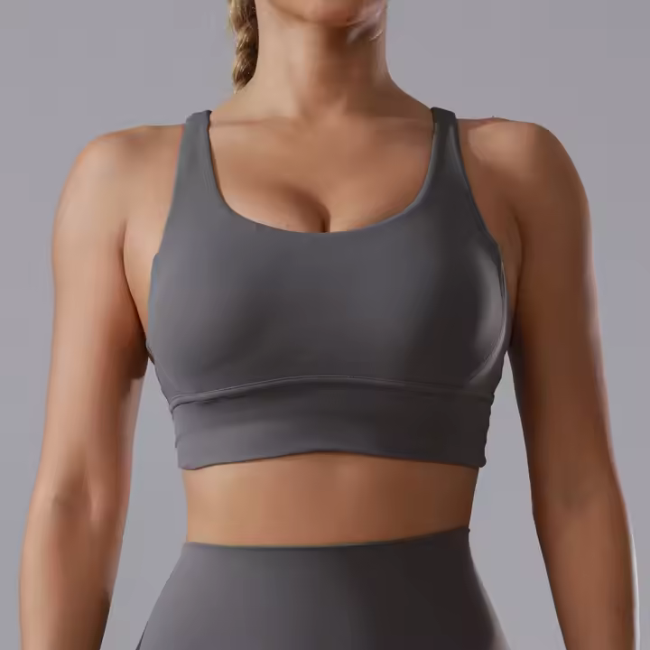Vnazvnasi Top Deportivo Para Mujer Ropa De Gimnasio Sujetador De Yoga Top De Gimnasio Sujetador Sin Cierre Secado Rápido Nylon - 1