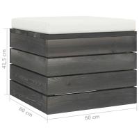 vidaXL Otomanas de palets de jardín 2 pzas cojines madera maciza pino - details 7