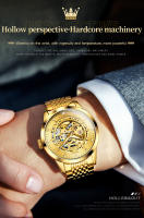 Reloj De Pulsera Mecánico Para Hombre OLEVS Lujo Oro Esqueleto Automático Resistente Al Agua Acero Inoxidable Luminoso Negocios - details 4