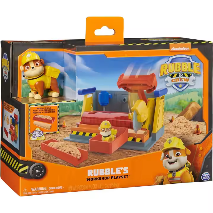 Rubble & Crew, Rubble’s Workshop Playset, Juguetes de construcción con Arena Kinetic Build-It y Figura de acción de Rubble, Juguetes para niños y niñas a Partir de 3 años (Spin Master 6067082) - 1