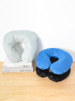 Almohada De Viaje En Forma De U Inflable Soporte Cervical Para El Cuello Cojín De Plush Corto Esencial Para Descansar En La Oficina Y Dormir - details 2