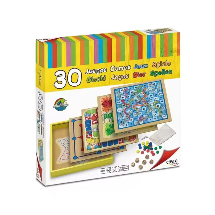 Cayro 30 Juegos de Madera con Caja de Almacenaje - 1