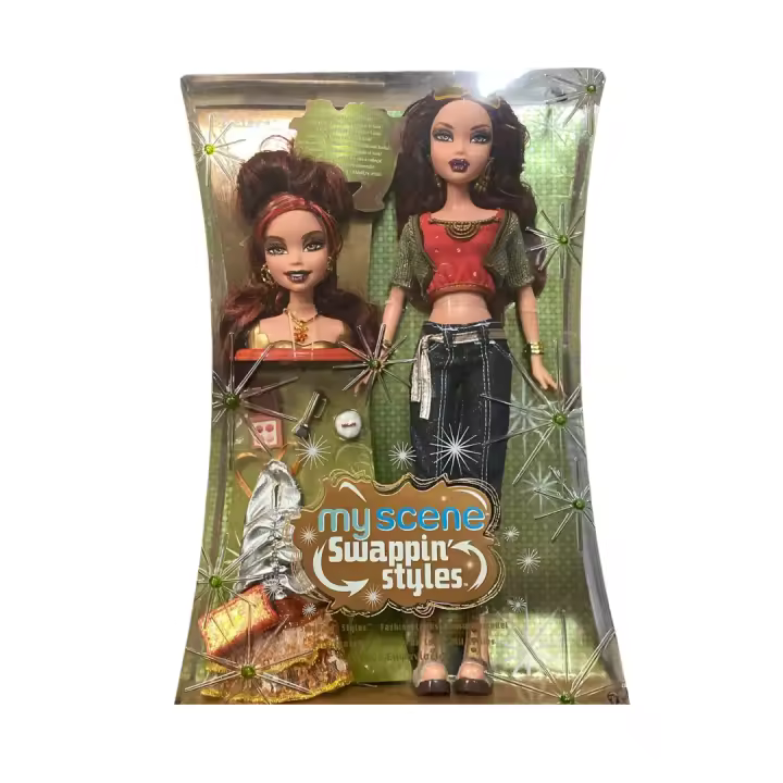 Mattel MyScene Swappin' Styles 2 Chelsea K3173 2006 Estilos Intercambiables Cambiale la cabeza y el look Mil Estilos Dos Cabezas Peinados y Accesorios Muñeca Barbie Rara para Coleccionistas - 1