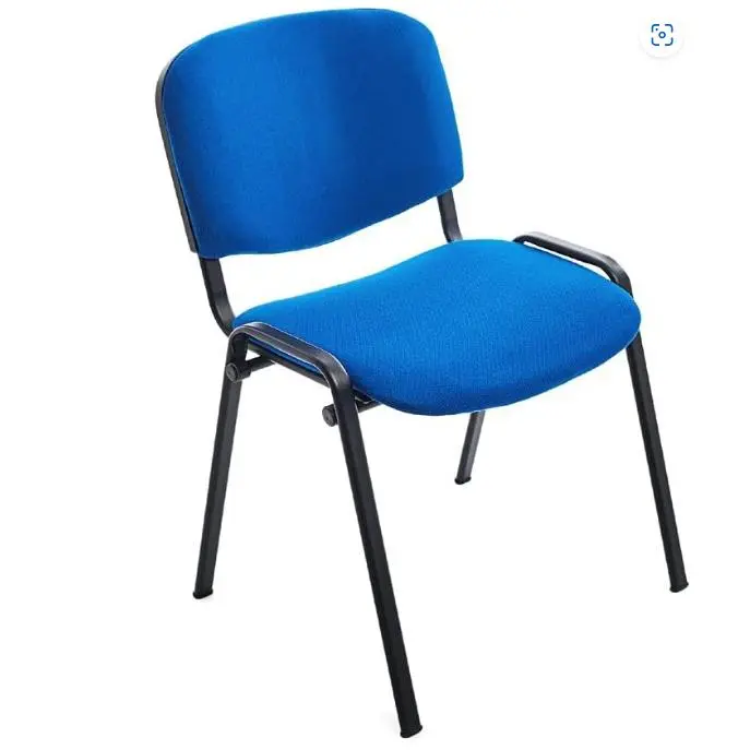 Rocada - Silla de Visitas, Silla Confidente Acolchada, Apilable, Color Azul, Estructura Negra - 1