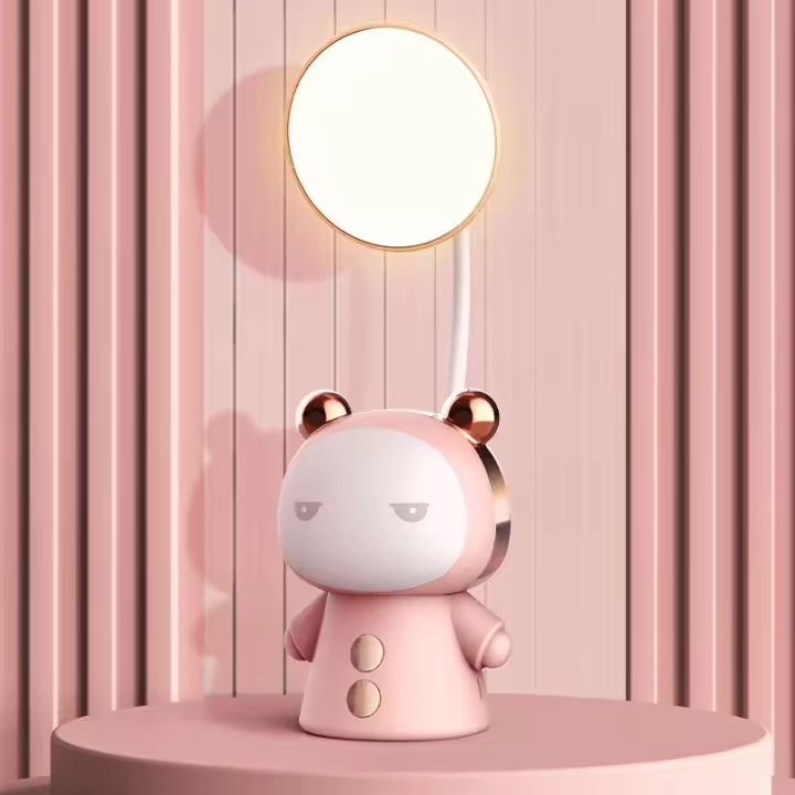 Lámpara Nocturna Recargable Con Modos De Iluminación Variados Protección Ocular Diseño Flexible De Tubo Culebrudo Dibujos Animados Lindos Lectura En La Mesa - 1