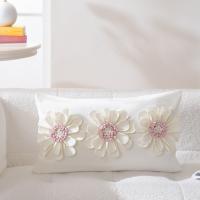 Funda de almohada de sofá con flores tridimensionales, funda de almohada de lujo suave y ligera para dormitorio, cojín de cintura para balcón - details 3