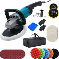 Pulidora de coches de 1200 W, 7 pulgadas, 6 Velocidades, 1000 a 4500RPM, Mango en D y Mango Lateral, Pulidora con 24 Accesorios para Lijado de Madera, Pulido, Encerado de Coche - details 0