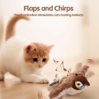Juguete Interactivo Para Gatos Y Perros Rechargeable Bird Con Aroma a Catnip Juguete De Peluche Toque Activado Con Sonido Para Mascotas - details 0