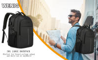 Mochipa Oxford impermeable para hombre, 18,5*12,2 pulgadas, Bolsa para Orden de Negocios, Gran capacidad, Mochara de viaje informal with Puerto de carga. Mochara para estudiantes de Secundaria, adecuada para Viajes de Negocios. - details 0