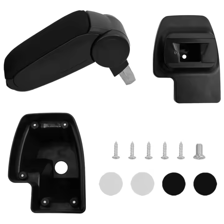 vidaXL Reposabrazos para coche ABS negro 15x35x(33-49,5) cm - 1