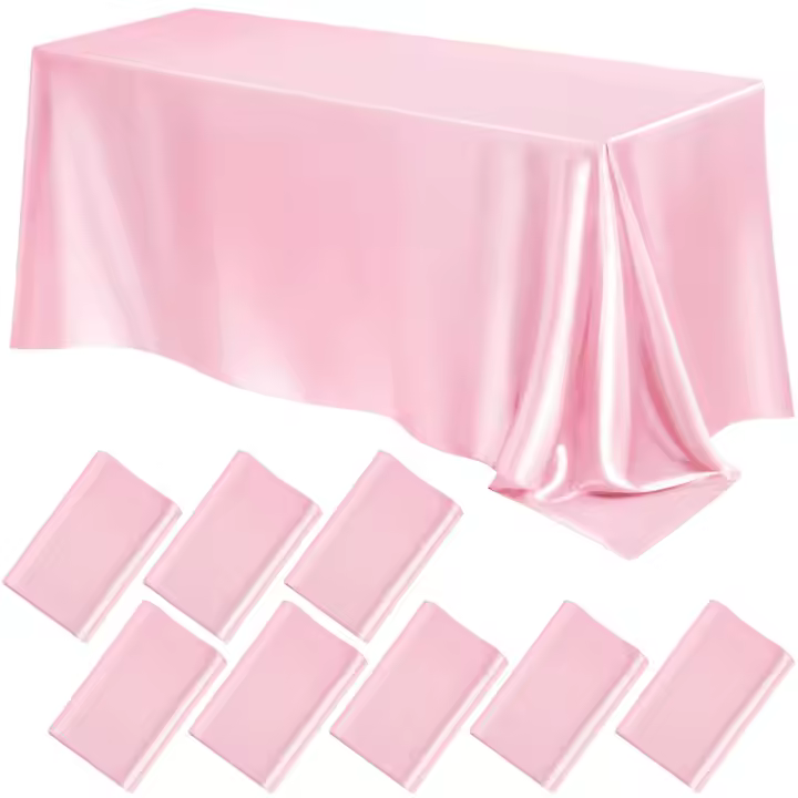 Mantel Rectangular De Seda Imitación Rosa Roja Para Boda Uso Doméstico Fiesta Banquete Tejido Damasco Resistente Al Aceite - 1