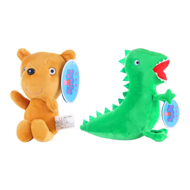 Muñeco De Peluche Peppa Pig Dinosaurio Y Oso Suave Figura Anime De 19CM Juguete Para Niños Regalo De Cumpleaños De Alta Calidad - 1