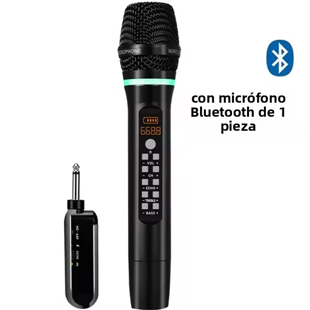 Micrófono Inalámbrico Profesional Bluetooth Para Karaoke Y Grabación De Estudio Micrófono De Mano Para Fiesta En Casa Coche Iglesia Show - 1