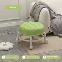 Taburete Pequeño De Muebles Para El Hogar Con Rodillos Silla Redonda Para Niños Taburete De Sala De Estar Móvil Y Moderno - details 3