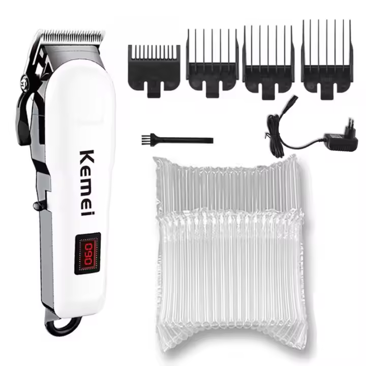 Cortadora De Pelo Profesional Kemei Para Hombres Recargable Potente Trimmer De Barba Con Corte Ajustable Y Motor Rotatorio - 1
