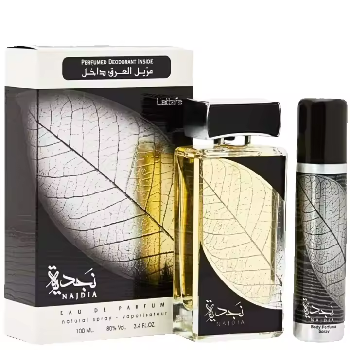 Lattafa Najdia Eau de Parfum 100ml con desodorante incluido formato pack Najdia edt 100ml najdia lattafa - 1