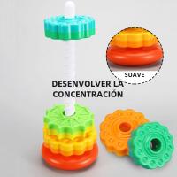 Torre De Colores Rainbow Rotada Con Música Juego De Pila De Anillos Montessori Para Educar a Niños Mayores De 3 Años - details 8
