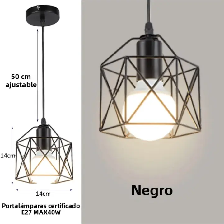 Lámpara Colgante Industrial Moderna Loft Retro Creativa Para Café Americano Decorativa De Hierro Para Pasillo Y Escalera - 1