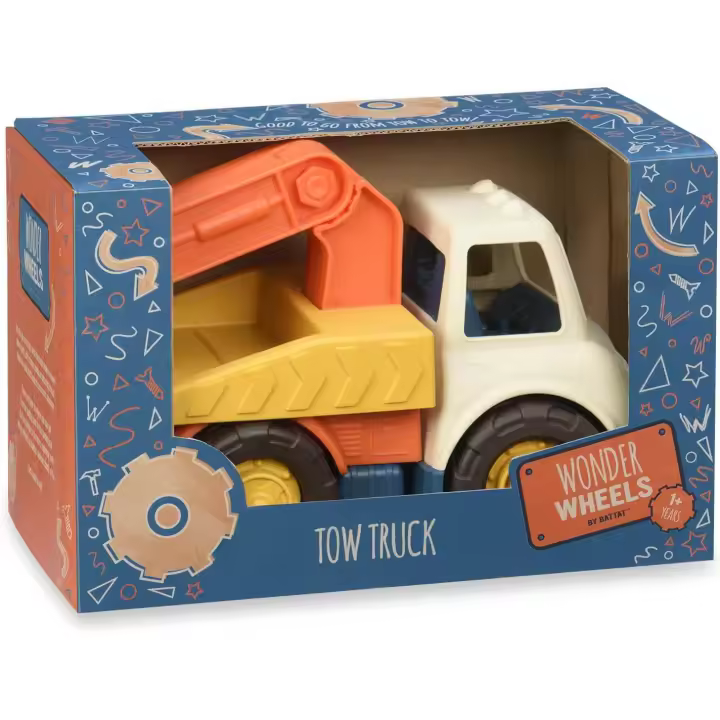 CAMIÓN GRÚA - Juego para niños - Vehículo interactivo y sensorial - WONDER WHEELS - Mayores de 3 años - Battat - 1