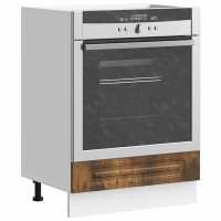 vidaXL Mueble de horno Kalmar roble artesanal madera reconstituida en color Roble artisan/Negro/Marrón roble y más | almacenamiento funcional diseño moderno para baño dormitorio sala - details 7