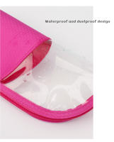 Bolsa De Maquillaje Para Mujer Organizador De Viaje Con Cierre De Cremallera Transparente Y Portador De Cepillos De Maquillaje 1 Pieza - details 3