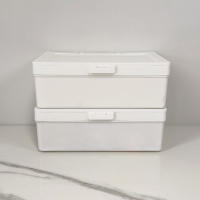 Caja De Almacenamiento Con Tapa Gira En Blanco Para Tarjetas Adhesivos Y Material De Oficina Estuche Antipolvo Para Escritorio - details 1