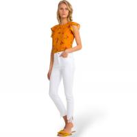 Top de Tiffosi estampado floral con volantes en bajo y mangas, color mostaza, 100% poliéster - Adición femenina primaveral - details 0