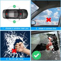 2 pcs Martillo Rompe Cristales Coche y Cortador de Cinturón de Seguridad, 2en 1 Kit Emergencia Coche con 2 Silbato Silbato, Martillo de Emergencia, para Romper la Ventana, Cortar el Cinturón - details 0