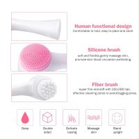 BIT Cepillo facial: cepillo de limpieza facial manual y cepillo facial doble manual de limpieza de poros para pieles sensibles, delicadas y secas (rosa) - details 0