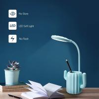 Lámpara de escritorio para niños, lámpara de escritorio VADIV LED táctil regulable lámpara de cabecera Reag lámpara de escritorio recargable titular de la pluma inalámbrica-azul - details 2