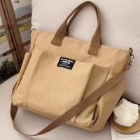 Bolso De Hombro Único De Lona Para Mujer Estudiante Capacidad Grande Estilo Minimalista Urbano Diagonal Cruzado Ecológico - details 16