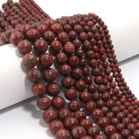 Bola De Piedra De Sésamo Roja Natural 1 Pieza 4/6/8/10/12mm Redonda Para Fabricación De Joyas DIY Pendientes Pulseras Collar - details 2