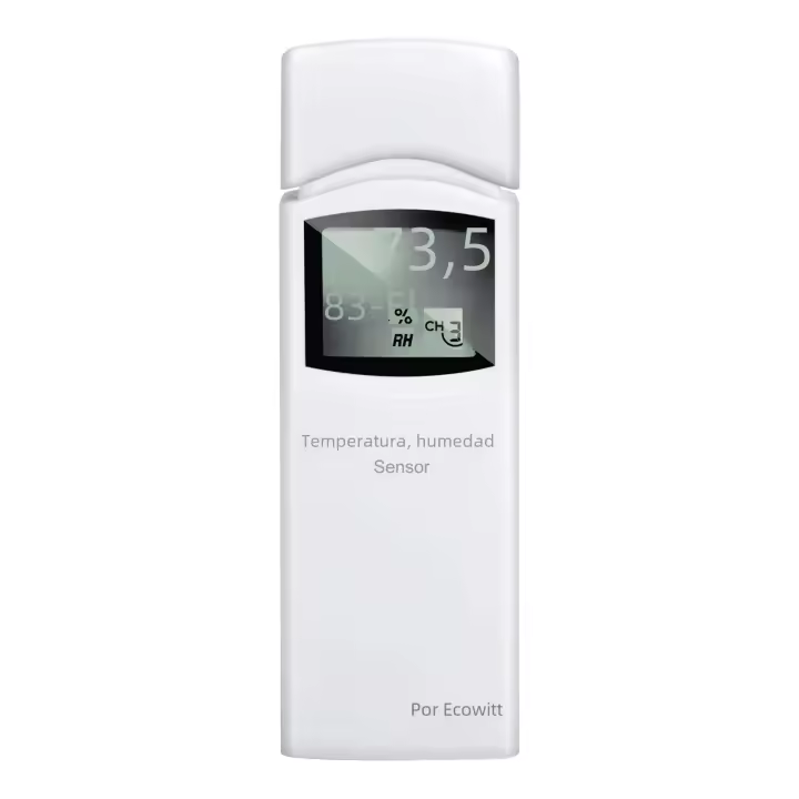 Ecowitt WN31(WH31) Sensor De Temperatura Y Humedad Wireless 8 Canales Con Pantalla LCD (Gateway No Incluido) Medidor De Ambiente Para El Hogar - 1