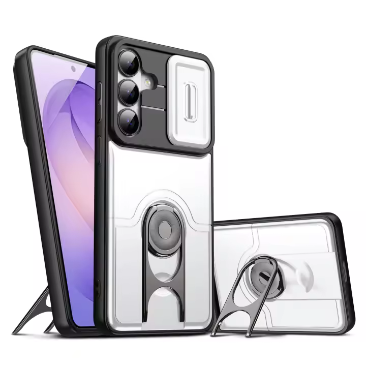 Nueva Funda Multifuncional Para Samsung Galaxy A57 A56 A16 A17 A26 A35 A55 A36 A37 Con Anillo De Metal Soporte Lente Deslizante Protector De Teléfono - 1