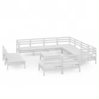 VIDAXL 3083160 conjunto de muebles de jardín fabricados en madera de pino macizo color blanco vida xl - 1